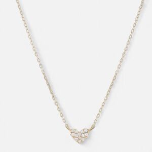 Gorjana 14k Solid Gold Diamond Pave Mini Heart Necklace